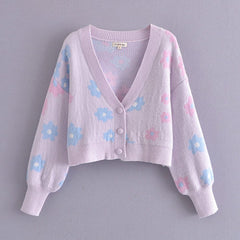 Poppy Floral Pattern Cardigan