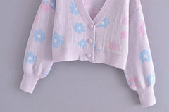Poppy Floral Pattern Cardigan