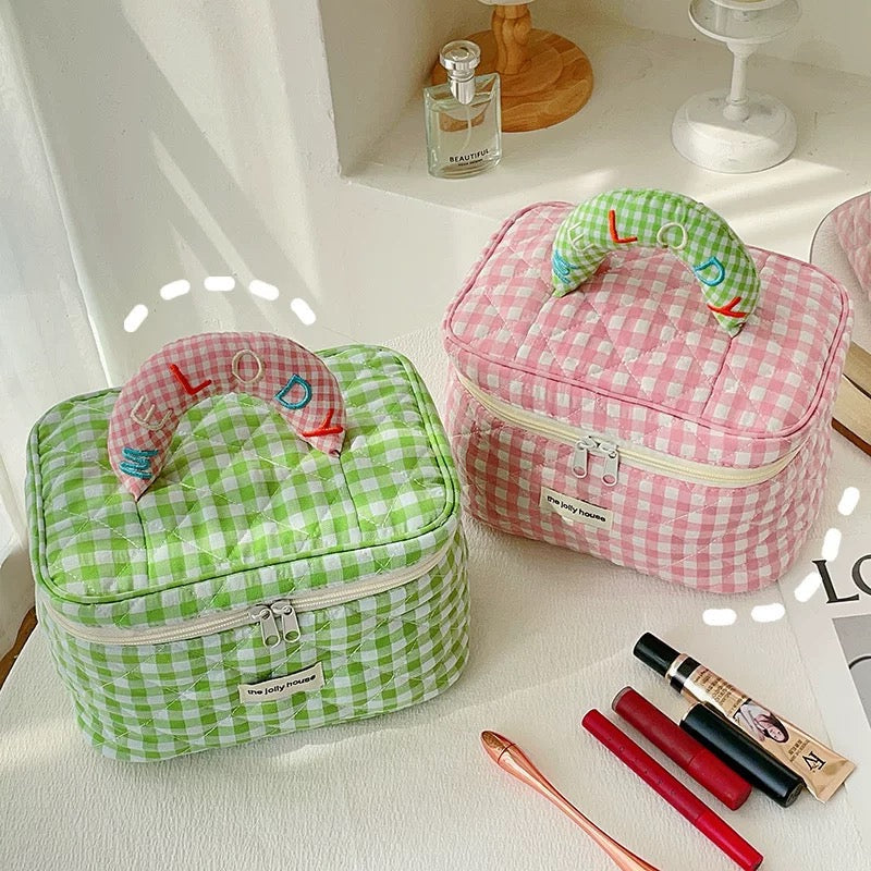 Chic Plaid Cosmetic Bag