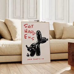 Black Balloon Dog Poster