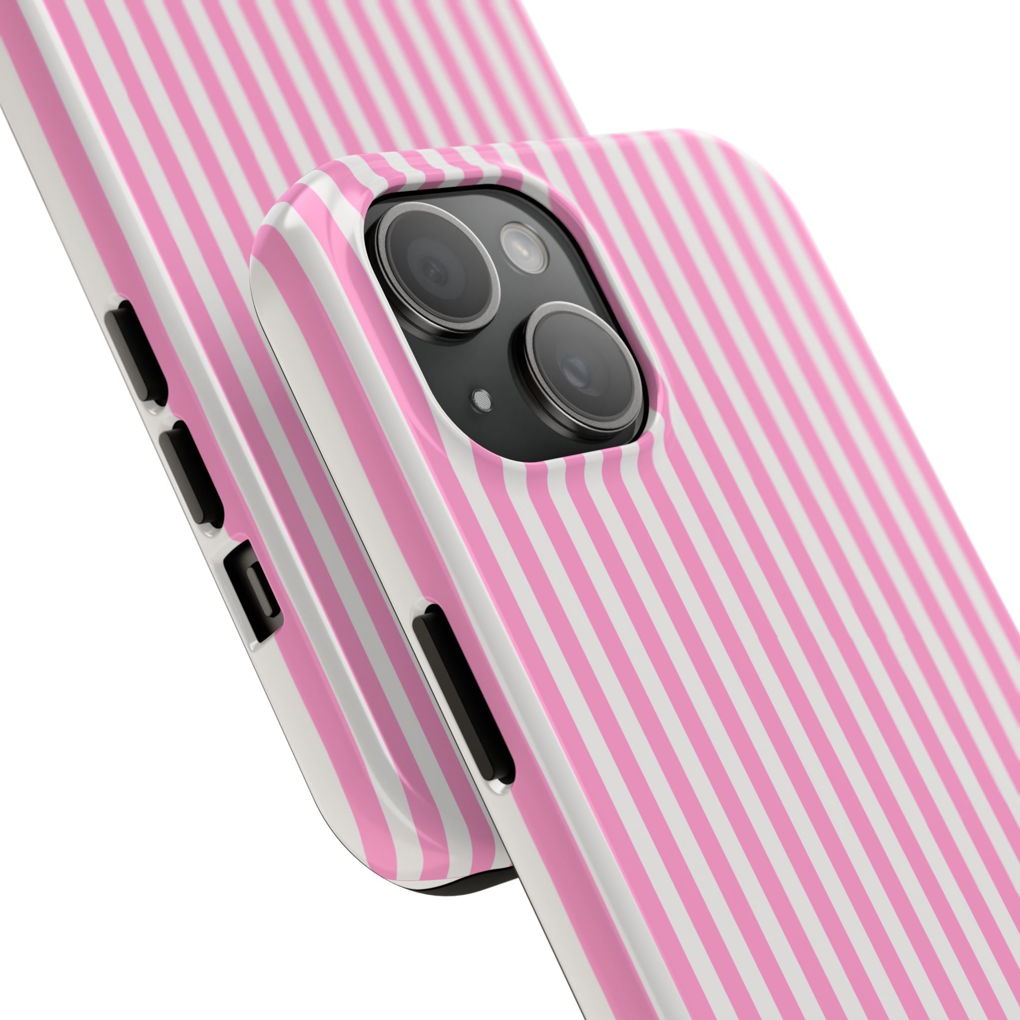 Preppy Pink Striped iPhone Case