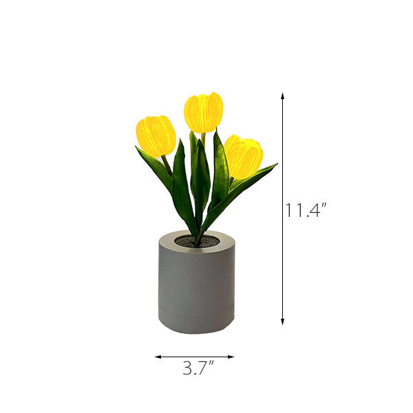 Tulip Table Lamp - Pink - White
