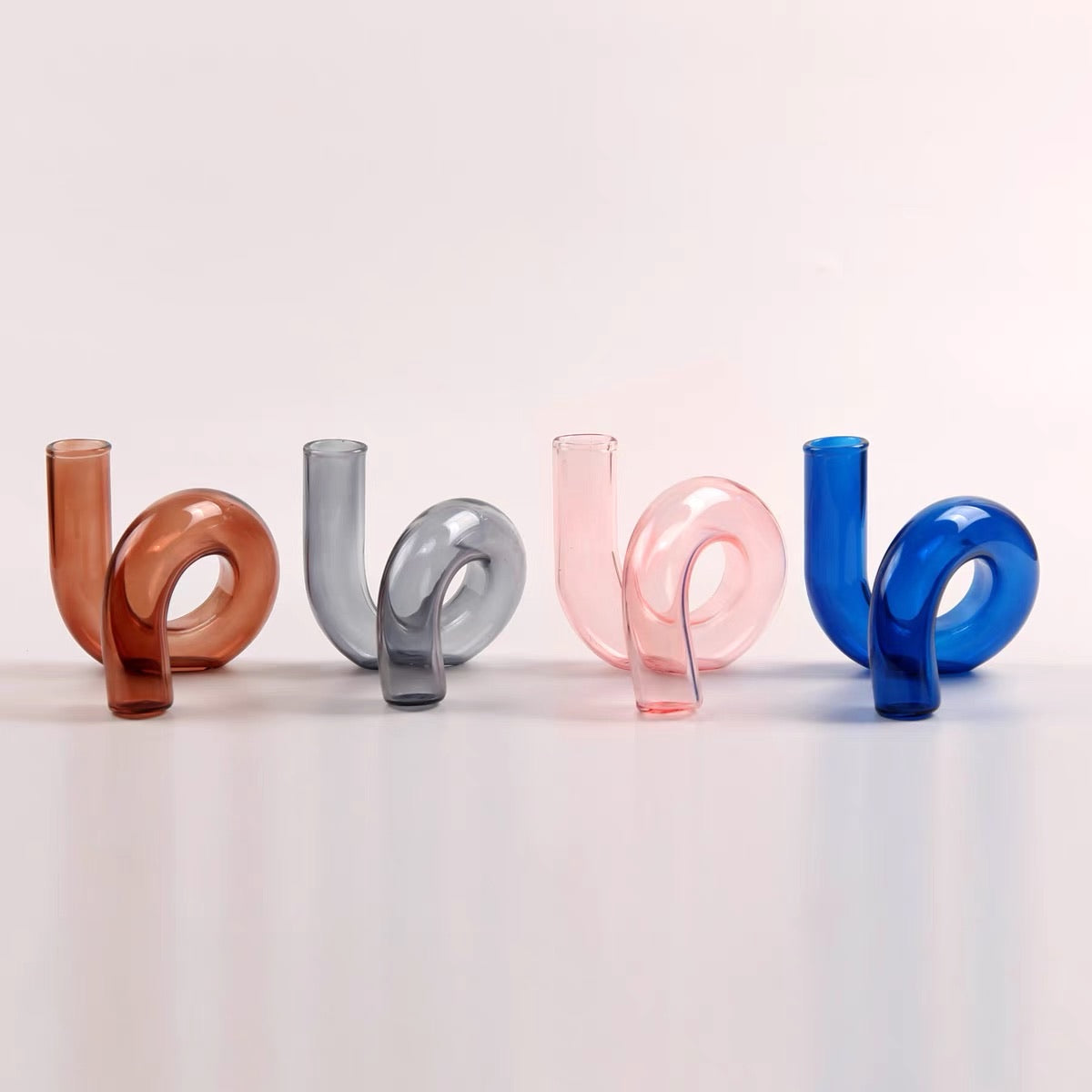 Twist Glass Candlestick Holder