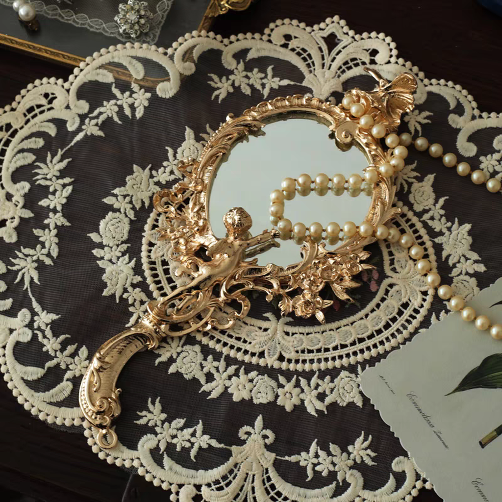 Vintage Handheld Makeup Mirror
