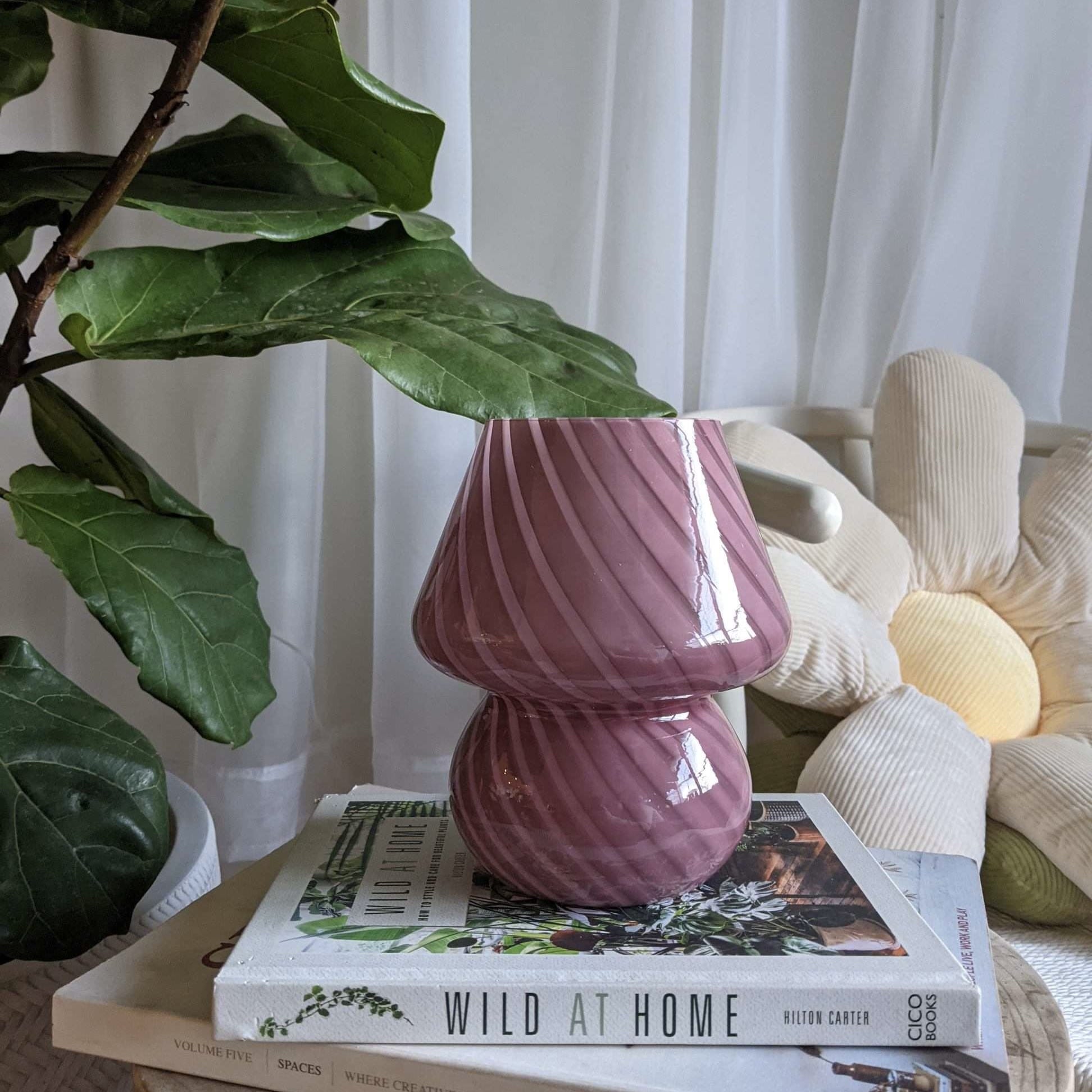Baby Striped Mushroom Lamp