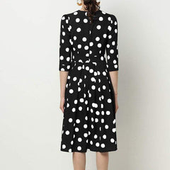 Vintage Polka Point Slim Dress Elegant Half Sleeve A-line Dress For OL Casual Spring Summer Holiday Party vestidos