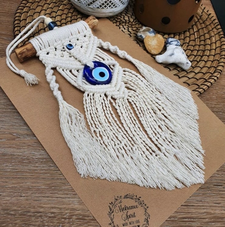 Evil Eye Macrame Wall Hanging
