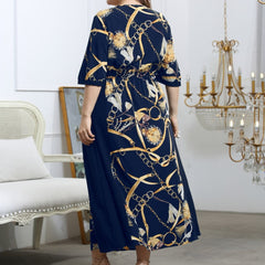 Plus Size Chrysanthemum Maxi Dress