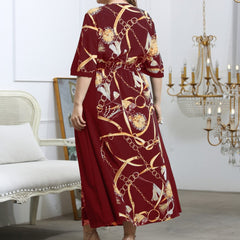 Plus Size Chrysanthemum Maxi Dress