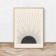 Mid-Century Black Sun Print