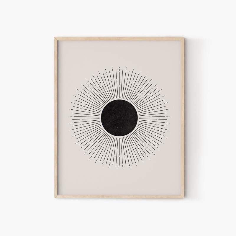 Mid-Century Black Sun Print