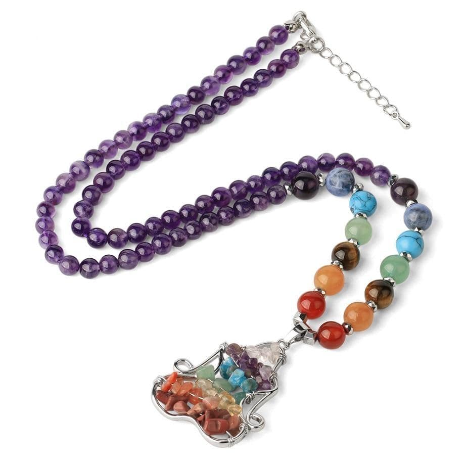 Natural Crystal Stones Yoga Pose Necklace