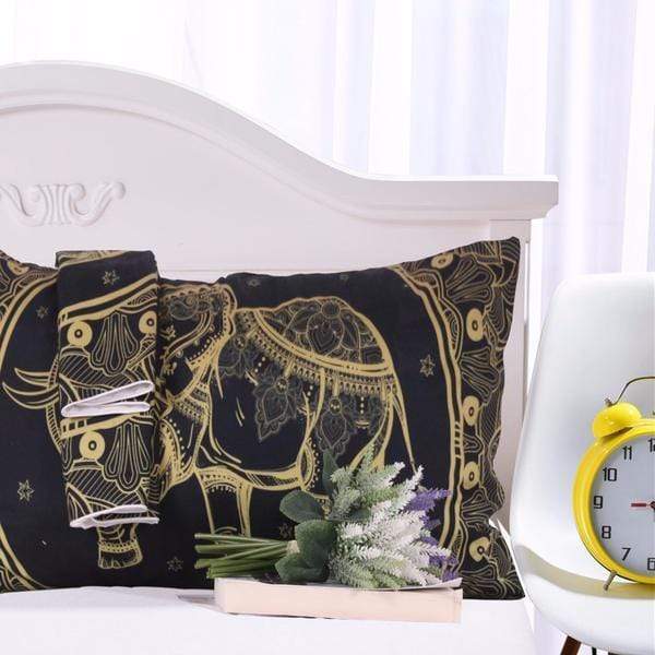 Golden Mandala Elephant Bedding Set 3pcs