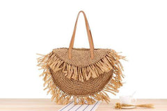 Oversized Bohemian Round Straw Bag