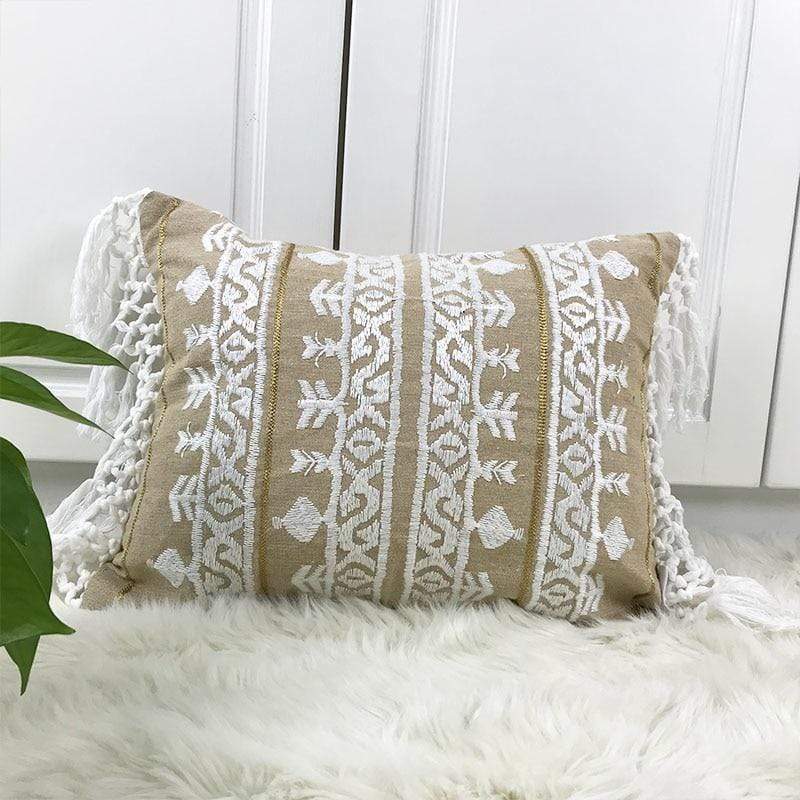 Linen Tassel Cushion Cover