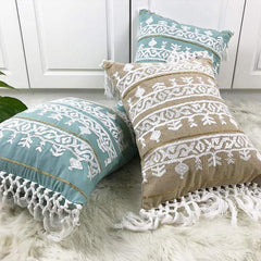 Linen Tassel Cushion Cover