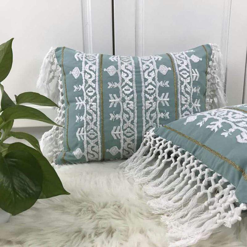 Linen Tassel Cushion Cover