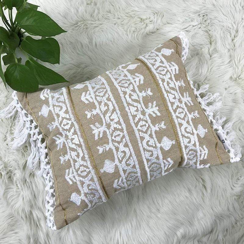 Linen Tassel Cushion Cover