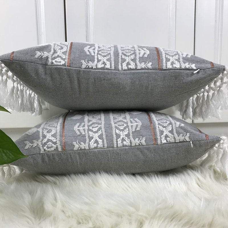 Linen Tassel Cushion Cover