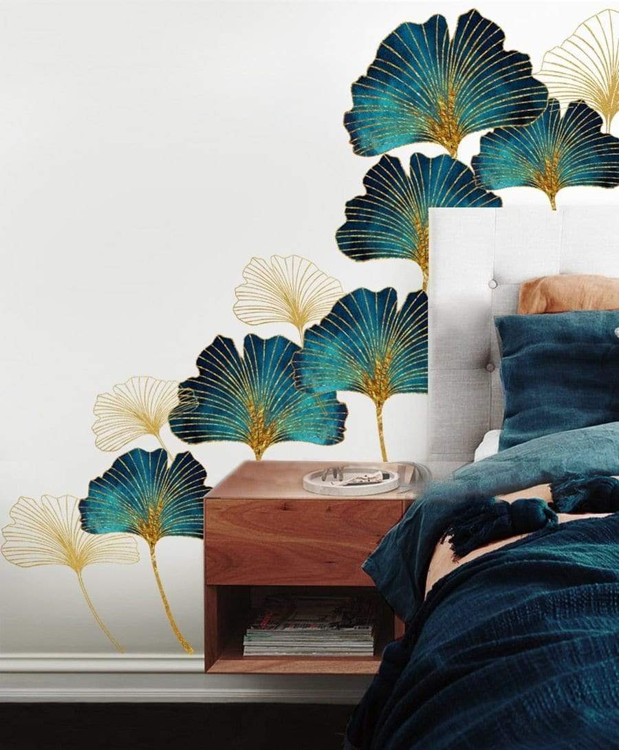 Green Ginkgo Leaves Wall Sticker