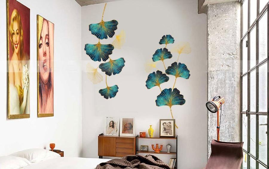 Green Ginkgo Leaves Wall Sticker