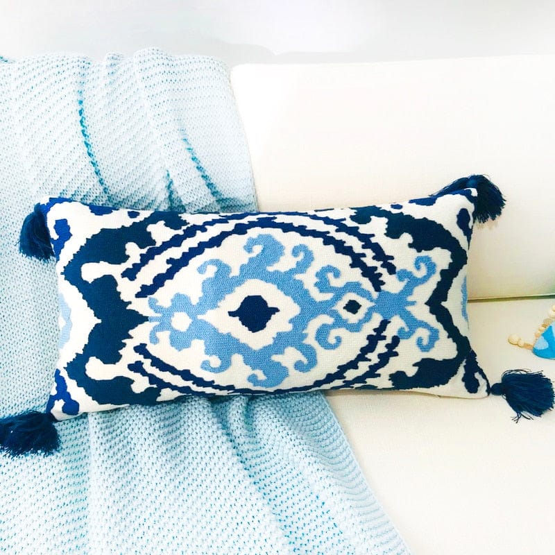 Geometric Design Embroidery Pillow Cover