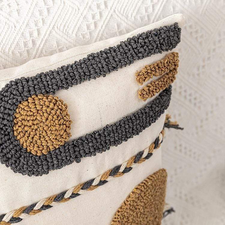 Geometric Embroidered Cushion Cover