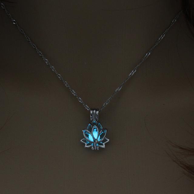 Glow-In-The-Dark Lotus Flower Pendant