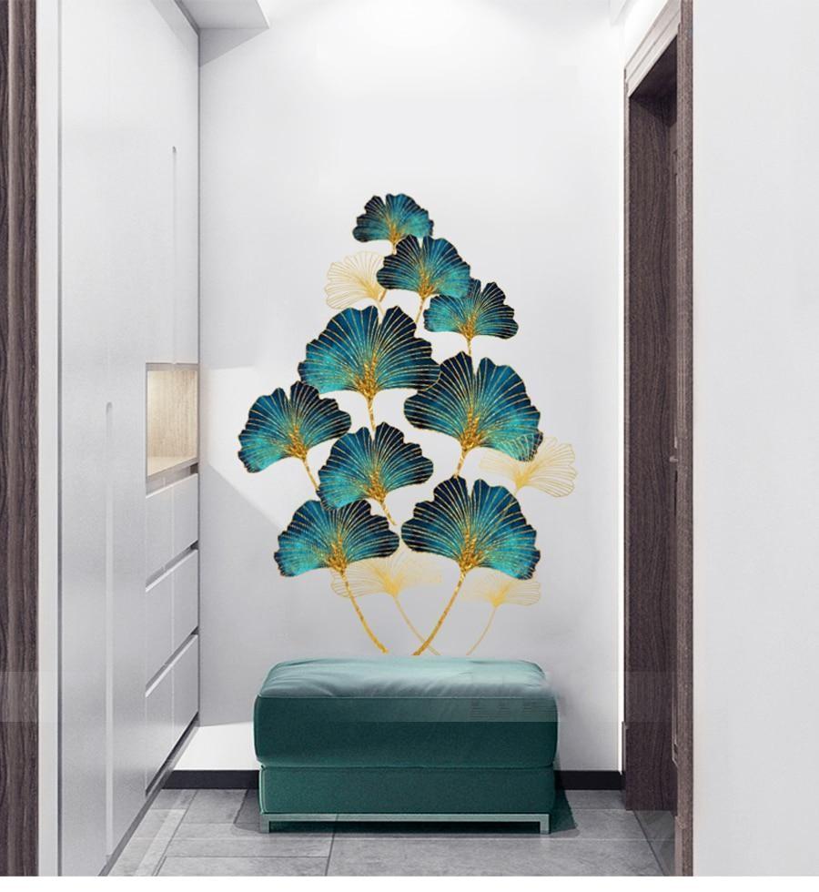 Green Ginkgo Leaves Wall Sticker