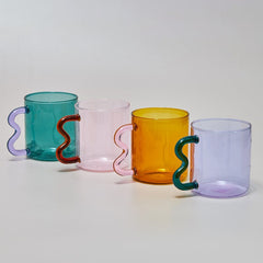 Handmade Wavy Ear Glass Mugs