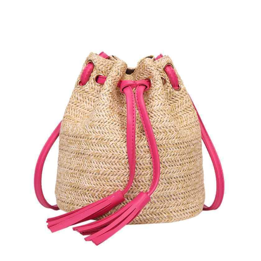 Kensly Straw Bucket Bag