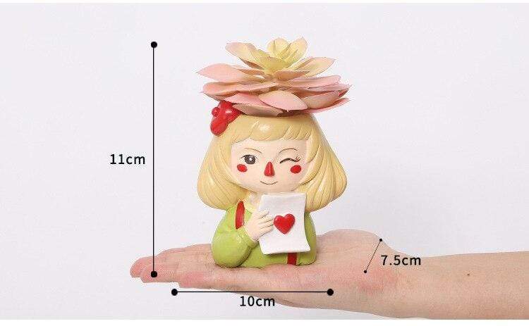 Little Blonde Girl Flower Pot