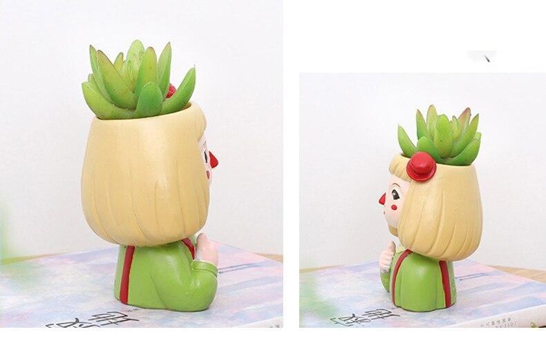 Little Blonde Girl Flower Pot