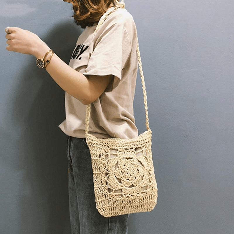 Mia Woven Crochet Cross Body Bag