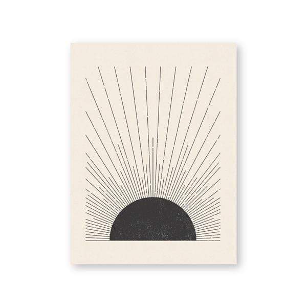 Mid-Century Black Sun Print