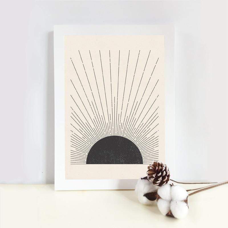 Mid-Century Black Sun Print