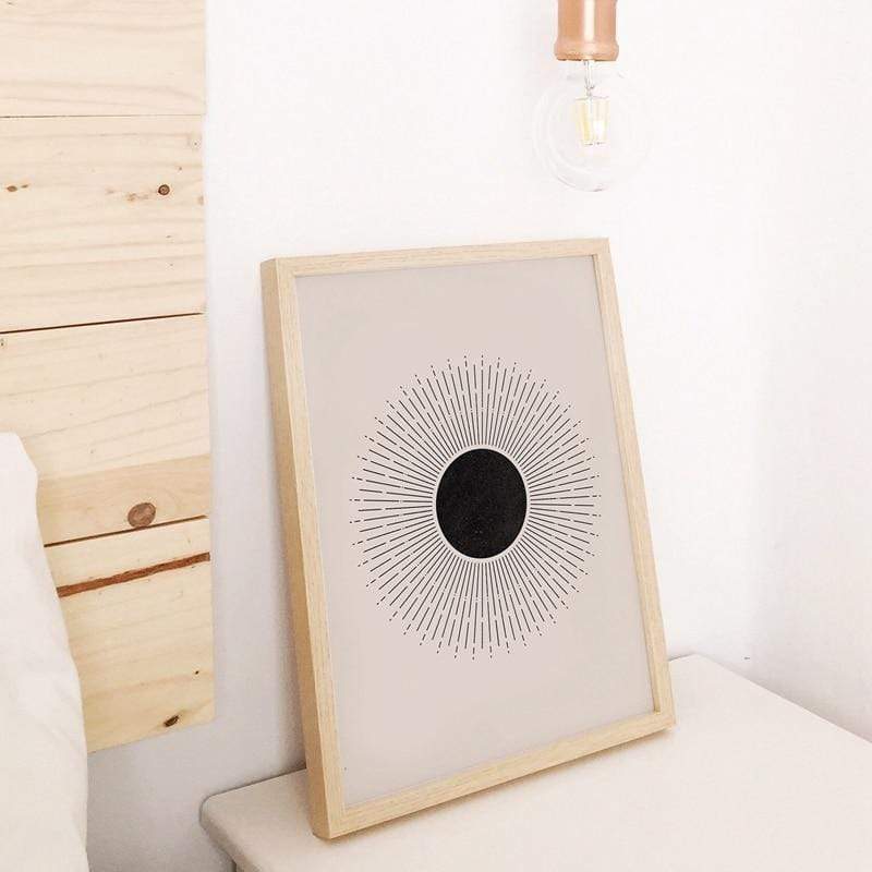 Mid-Century Black Sun Print