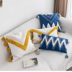 Moroccan Tassel Cushion Cover