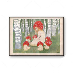 Mother Mushroom and her Kids Poster