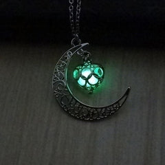 Moonlight Love Glow In The Dark Pendant Necklace