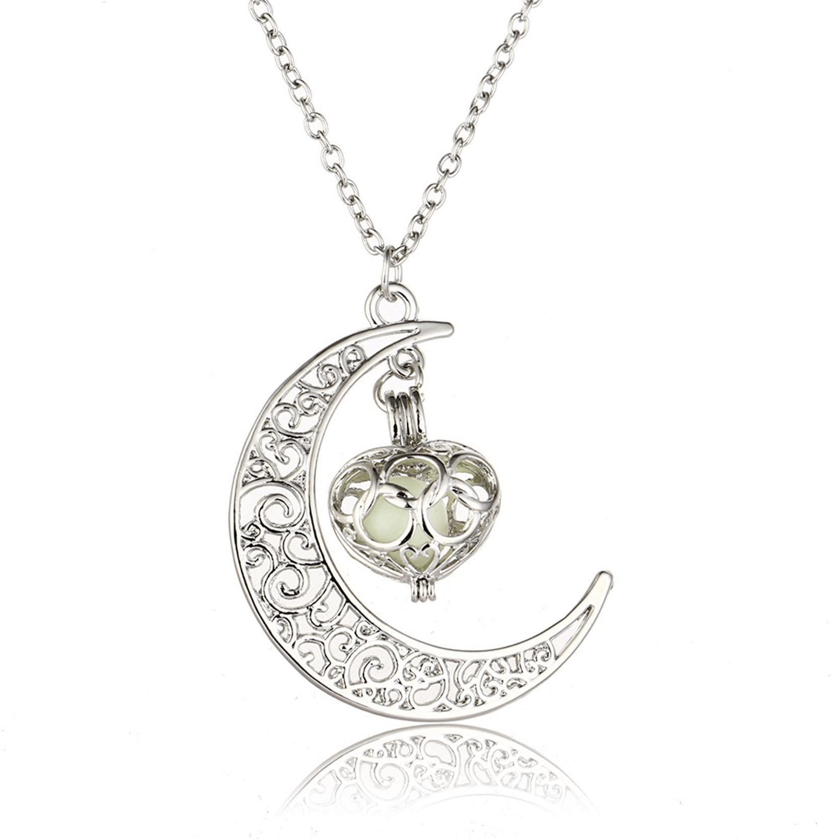 Moonlight Love Glow In The Dark Pendant Necklace