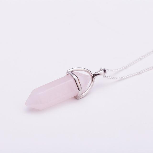 Natural Crystal Link Chain Necklace