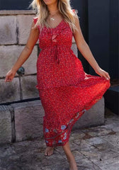 Nena Maxi Dress in Red