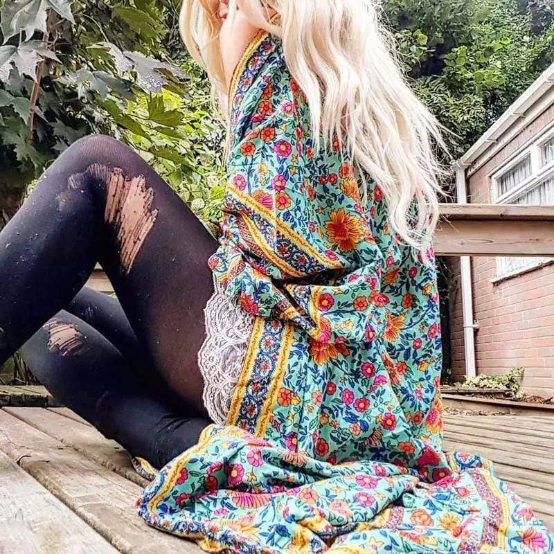 Nina Green Floral Kimono