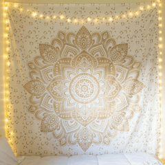 Gold Mandala Tapestry