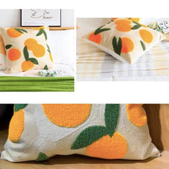 Orange Embroidery Cushion Cover