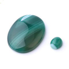 Oval Natural Green Agate Stones
