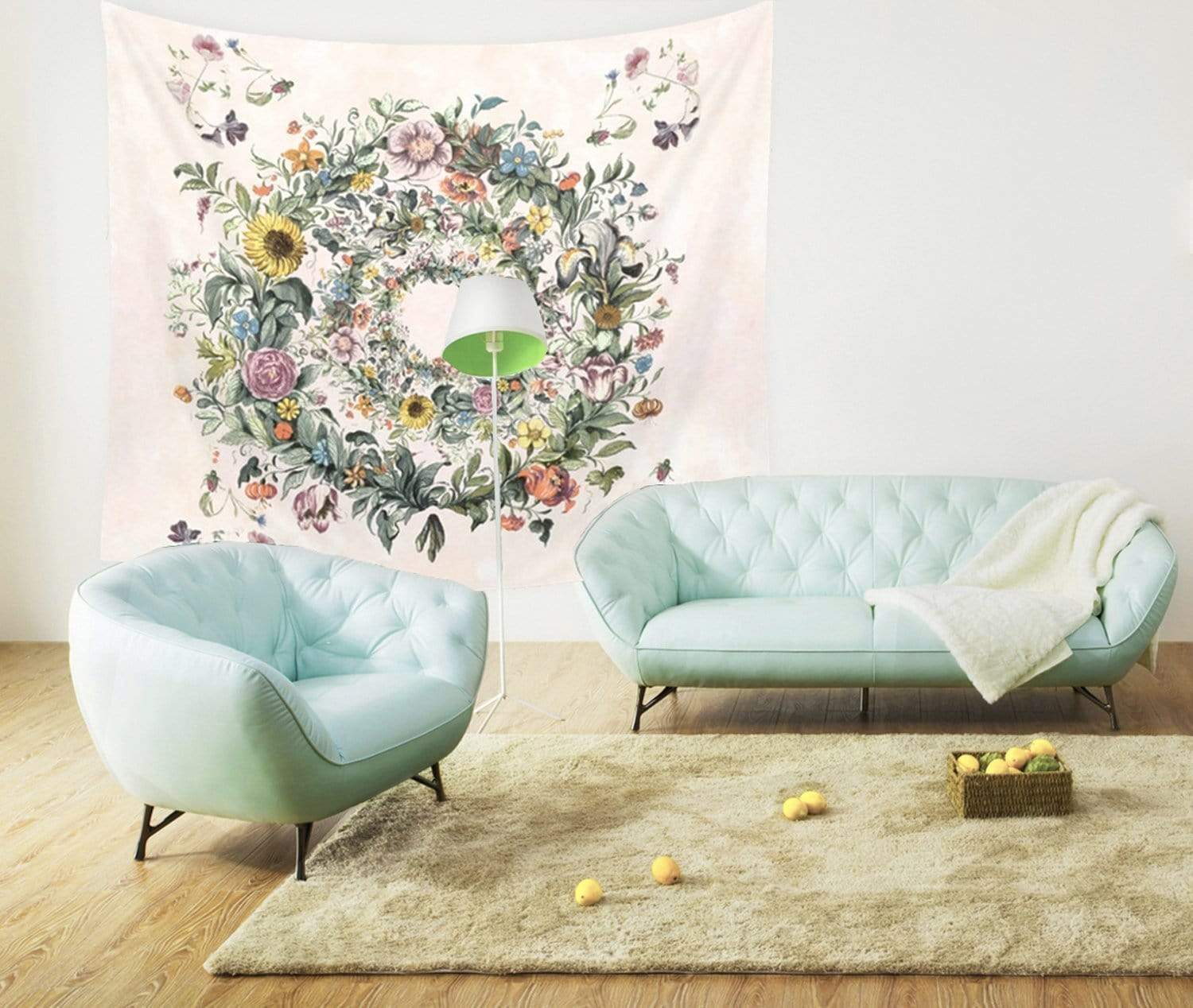 Flowers Wreath Tapestry