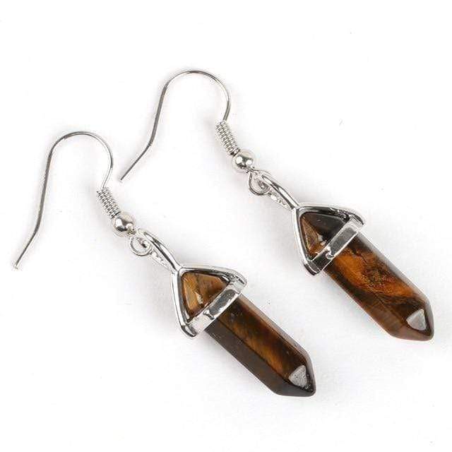 Hexagonal Natural Stone Earrings