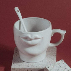 Lips White Ceramic Cup